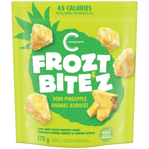 Compliments Frozt Bite'z Frozen Candy-Coated Mango Chunks Sour 170 g
