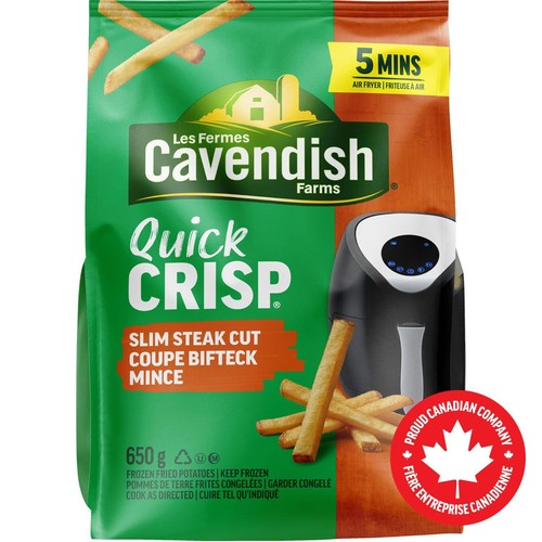 Cavendish Farms Frozen Fries Quick Crisp Slim Steak Cut 650 g