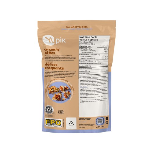 Yupik Snack Bites Choco-Quinoa Coco Almond Crunchy 113 g