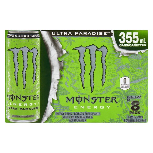 Monster Zero Sugar Energy Drink Ultra Paradise 8 x 355 ml (cans)