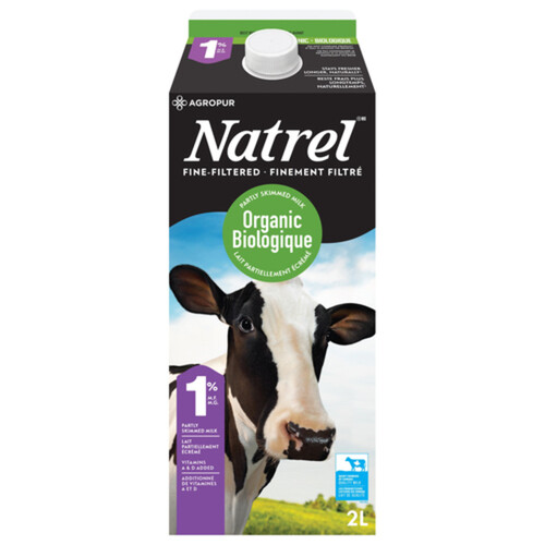 Natrel Organic 1% Milk Partly Skimmed 2 L