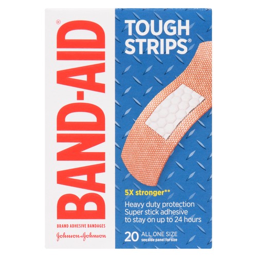 Band-Aid Tough Strips Bandages All One Size 20 EA