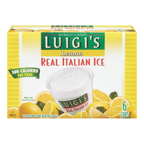 Luigi's Real Italian Ice Lemon 6 x 176 ml