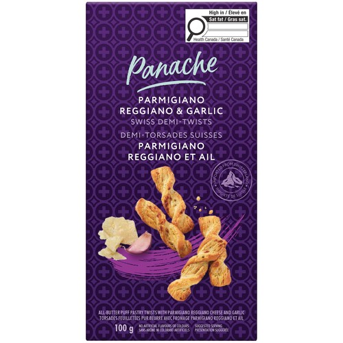 Panache Swiss Pastry Twists Parmesan & Garlic 100 g