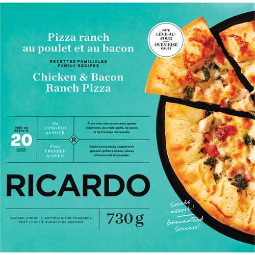 RICARDO Frozen Pizza Chicken & Bacon Ranch 740 g