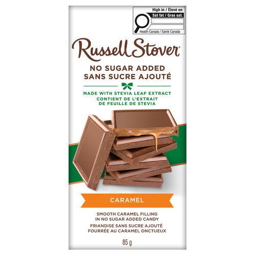 Russell Stover Milk Chocolate Bar Caramel No Sugar Added 85 g