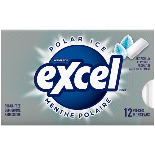 Excel Sugar Free Chewing Gum Polar Ice Flavoured Pack of 12 Pieces 1 EA