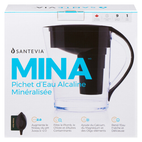 Santevia Mina Mineralized Alkaline Water Pitcher Black 1 EA 
