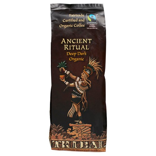 Tribal Java Organic Whole Bean Coffee Ancient Ritual Deep Dark 454 g