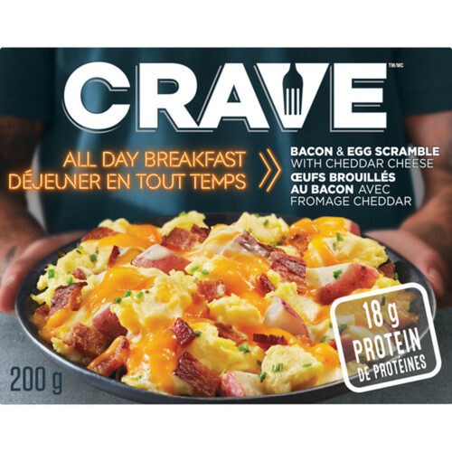 CRAVE Frozen All Day Breakfast Bacon & Egg Scramble With Cheddar Cheese 200 g