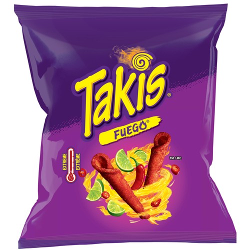 Takis Rolled Tortilla Chips Fuego Spicy Chili Pepper and Lime 80 g