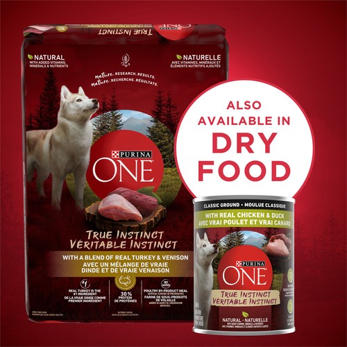 Purina ONE Wet Dog Food True Instinct Classic Ground Chicken & Duck 368 g