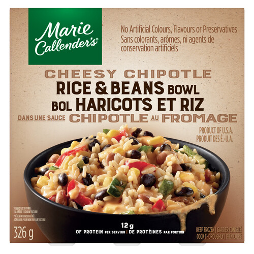 Marie Callender's Frozen Entrée Bowl Cheesy Chipotle Rice & Beans 326 g