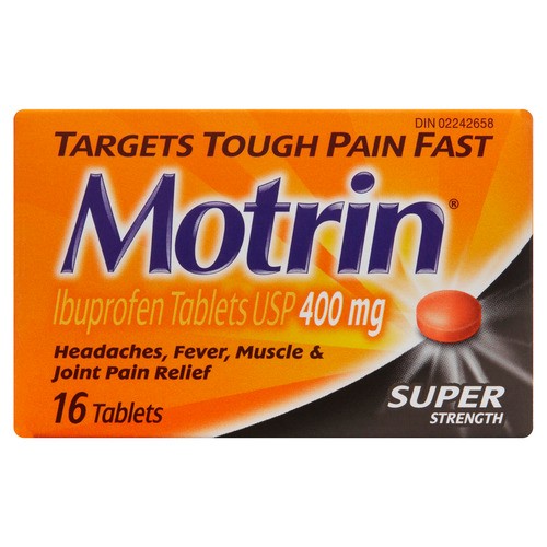 Motrin Pain Relief Super Strength Ibuprofen 400 mg 16 Tablets