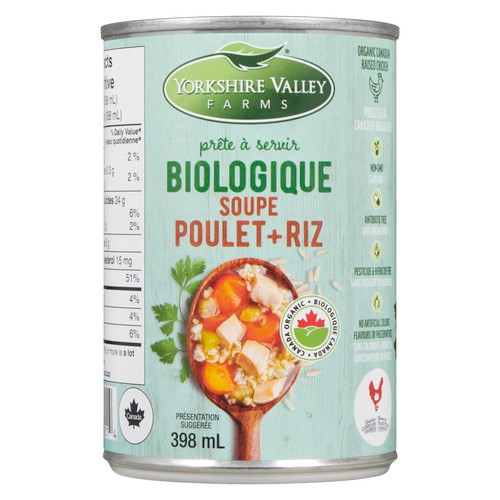 Yorkshire Valley Farms Organic Soup Chicken & Brown Rice 398 ml