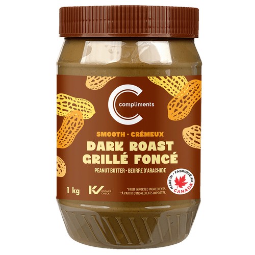 Compliments Smooth Peanut Butter Dark Roast 1 kg