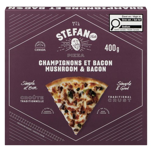 Stefano Faita Frozen Pizza Mushrooms & Bacon 400 g