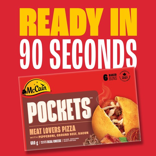 McCain Frozen Pizza Pockets Meat Lovers Pizza Pockets 6 x 100 g