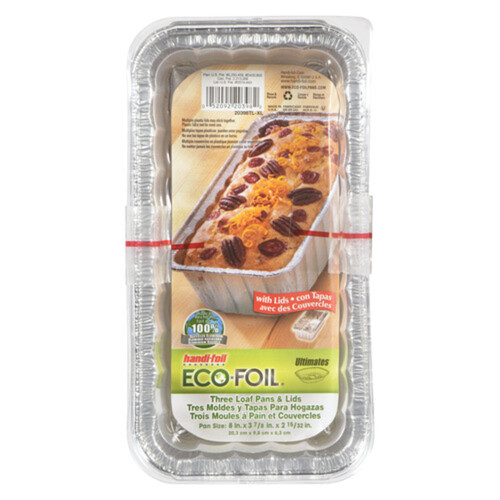 Handi-Foil Loaf Pan With Lid 3 Pack