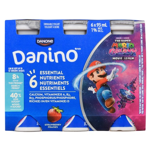 Danino Drinkable Yogurt Paw Patrol Strawberry 6 x 93 ml (bottles)