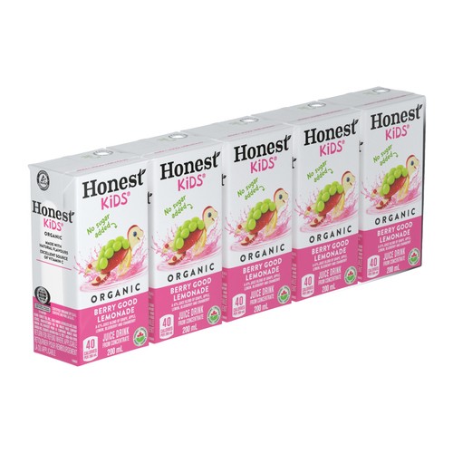 Honest Kids Organic Juice Boxes Berry Lemonade 5 x 200 ml