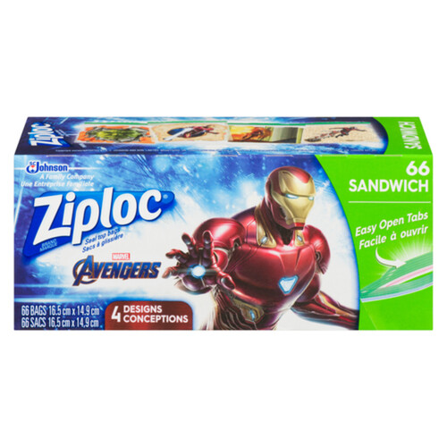 Ziploc Avengers Endgame Sandwich Bags 66 Bags