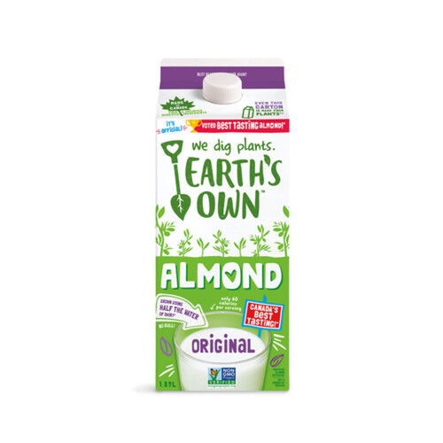 Earth's Own Dairy-Free Plant-Based Beverage Almond Milk Original 1.89 L