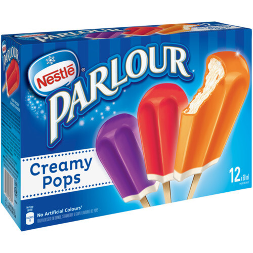 Nestle Parlour Frozen Dessert Bars Creamy Pops 12 Pack 720 ml