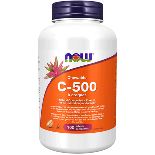 Now C-500 Chewable Tablets Natural Orange Juice 100 Count