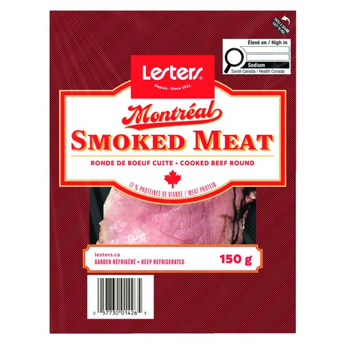 Lesters Deli Smoked Meat Sliced Cooked Beef Round 150 g