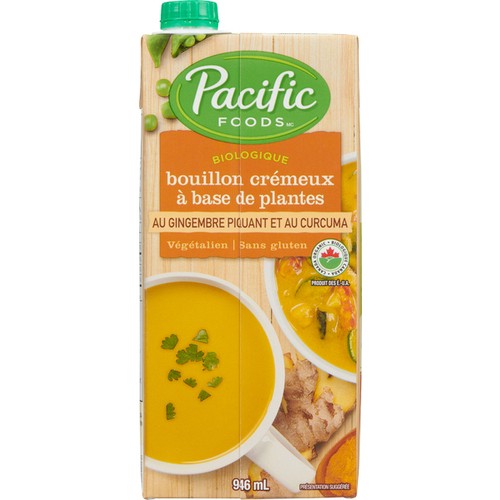 Pacific Foods Organic Plant Based Broth Zesty Ginger & Turmeric 946 ml