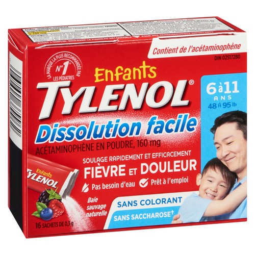 Tylenol Analgesics Children's Acetaminophen Powder Easy Dissolve Berry 16 EA