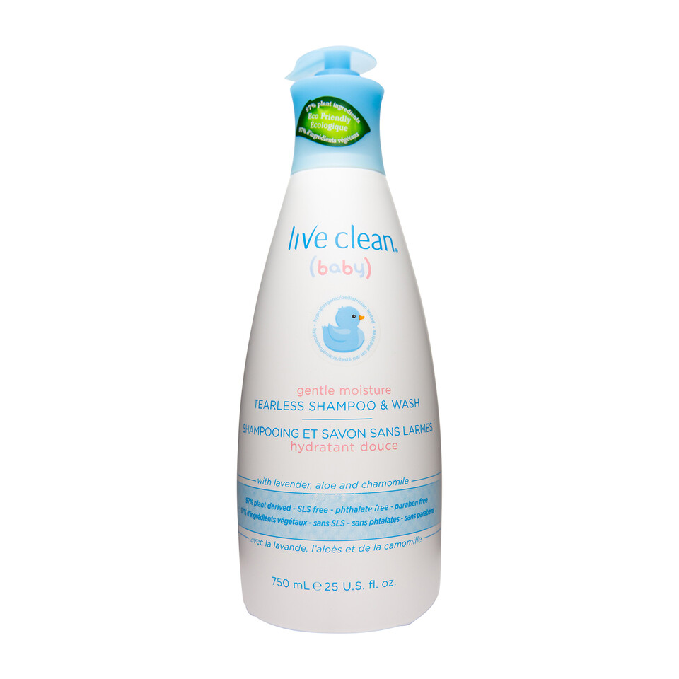 Live Clean Baby Shampoo & Wash Gentle Moisture Tearless 750 ml Voilà