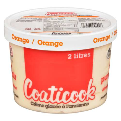 Coaticook Orange Gluten-Free Ice Cream 2 L