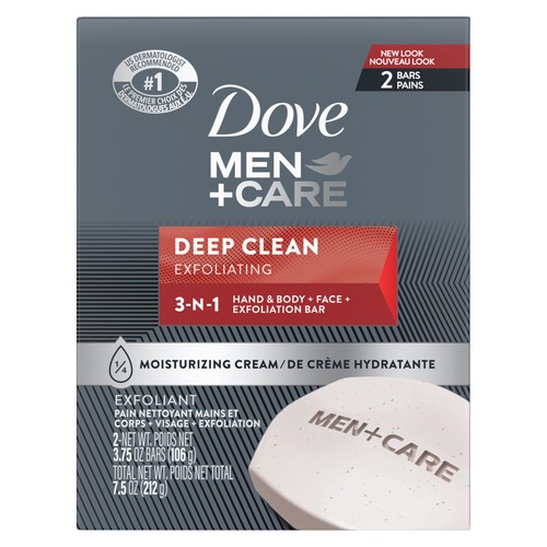 Dove Men+Care Body And Face Bar Deep Clean For Healthy Skin 2 x 106 g