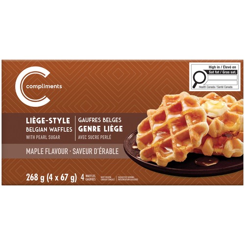 Compliments Frozen Belgian Waffle Liège-Style Maple 4 x 67 g