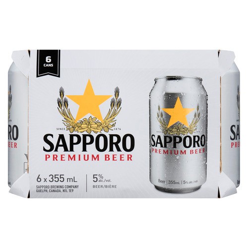 Sapporo Sleeman Selection Beer 5% Alcohol 6 x 355 ml (cans) 