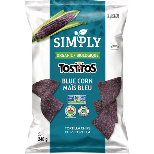 Simply Organic Tortilla Chips Tostitos Blue Corn 240 g