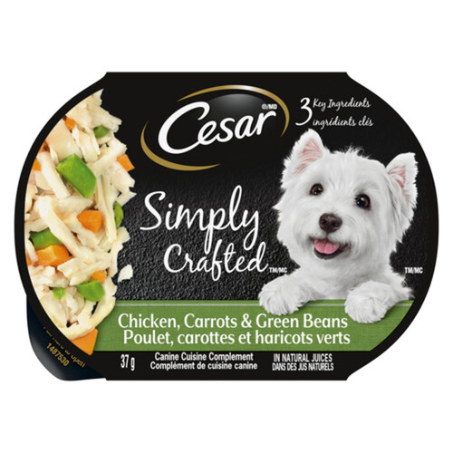 Cesar Simply Crafted Adult Wet Dog Food Chicken, Carrots & Green Beans, 37g