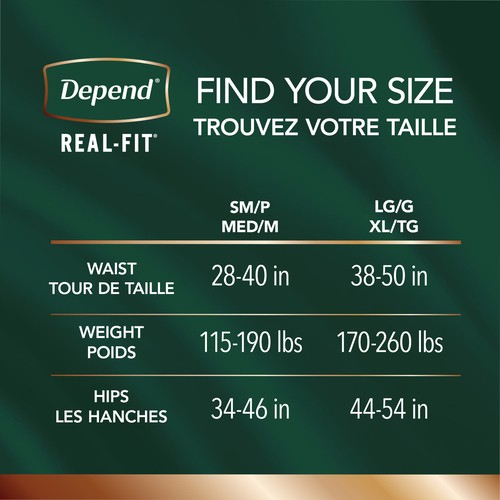 Depend Real Fit Men Underwear Max Grey Large/Extra Large 12 Count