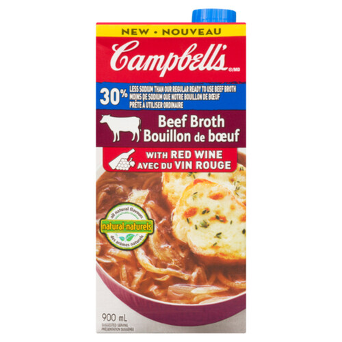 Campbell's  Less Sodium Beef Broth With Red Wine 900 ml