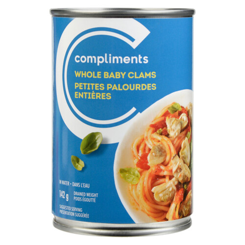 Compliments Canned Whole Baby Clams In Water 142 g