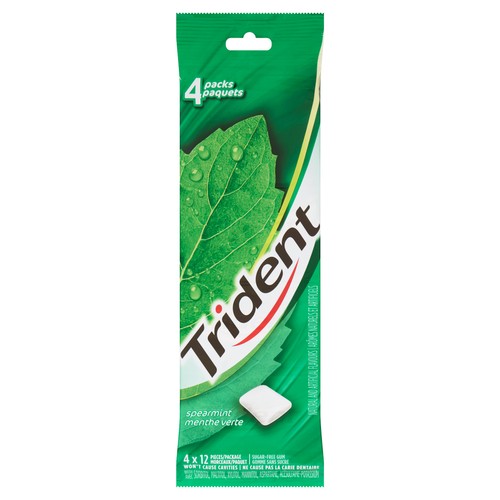 Trident Sugar Free Gum Spearmint 4 EA