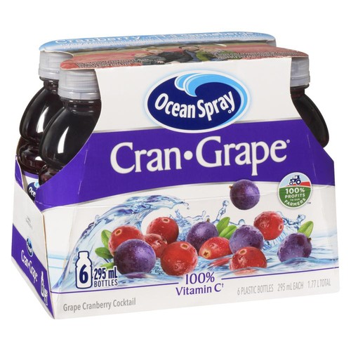 Ocean Spray Cocktail Cranberry Grape 6 x 295 ml (bottles)