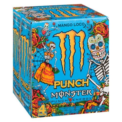 Monster Energy Drink Mango Loco Punch 4 x 473 ml (cans)