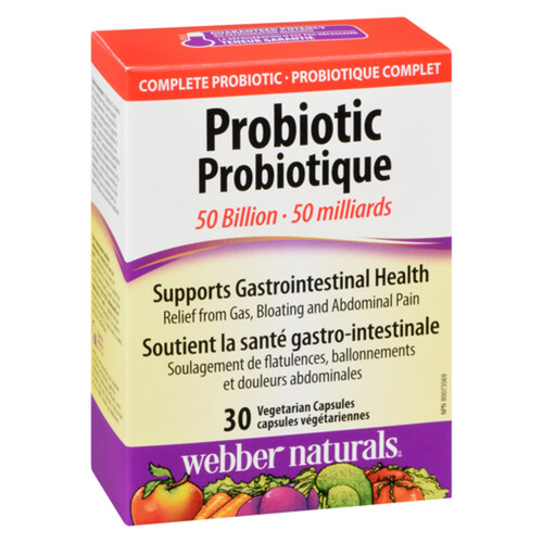 Webber Naturals Probiotic Supplement 50 Billion 30 Capsules