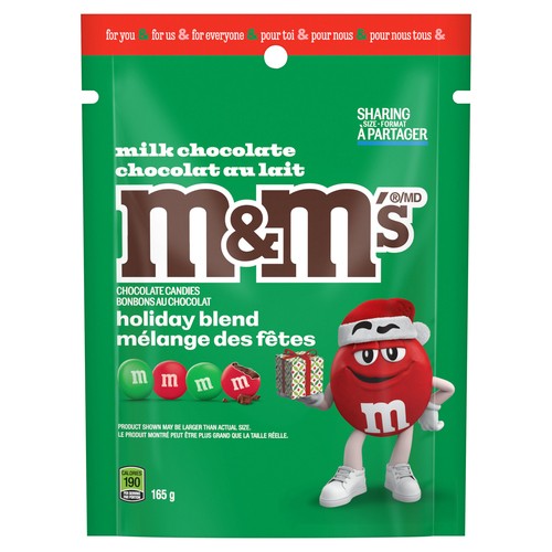 M&M's Milk Chocolate Candies Holiday Blend Shareable Bag 165 g