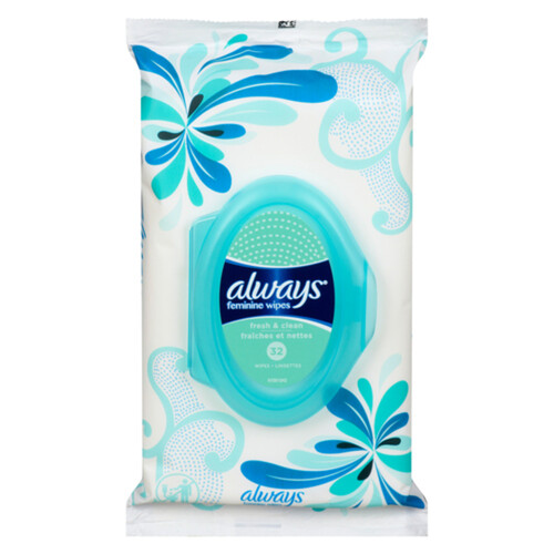 Always Feminine Wipes Fresh & Clean 32 Count