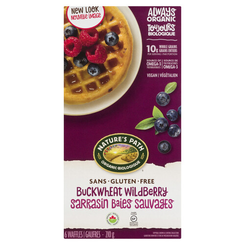 Nature's Path Organic Frozen Waffles Buckwheat Wildberry 210 g