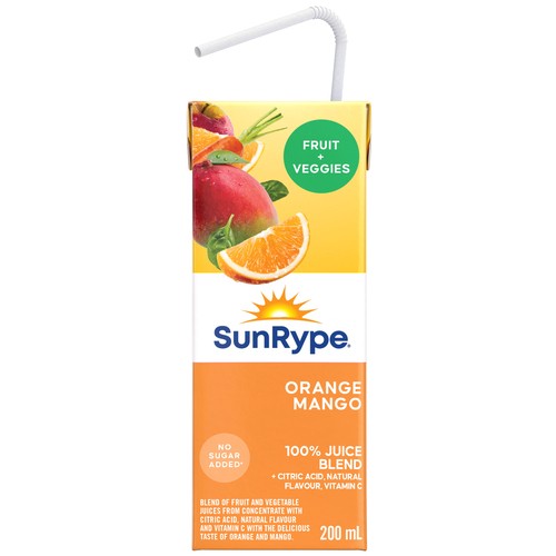 SunRype Juice Orange Mango Boxes 5 x 200 ml